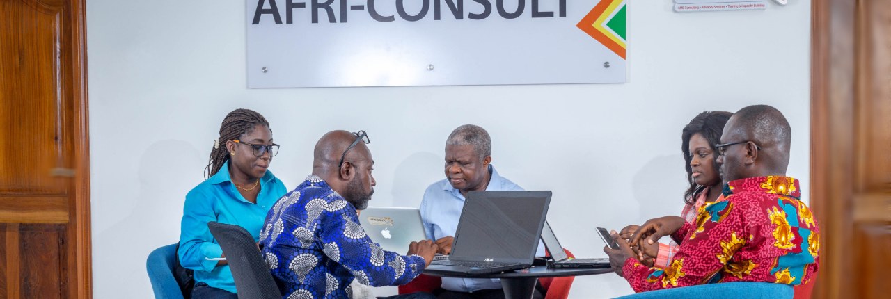 The Afri-Consult team collaborating in the Accra office